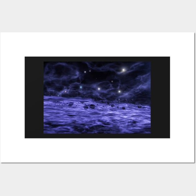 Meteorites in space nebula Wall Art by 3DVictory